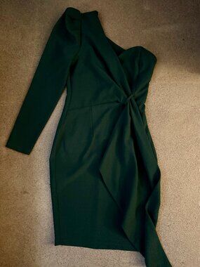 Forest Green One Shoulder Dress- Shein- Small